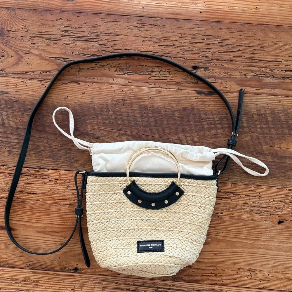 Claudie Pierlot Small Woven Basket Bag With Ring